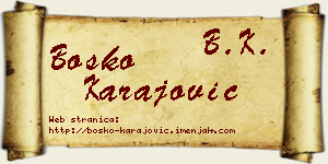 Boško Karajović vizit kartica